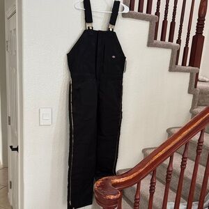 DICKIES Men’s Black Overalls with Gold Accents Snow/Winter Suit Size M Reg NWT